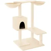 Syfax Kattenmeubel met krabpalen 82 cm crèmekleurig
