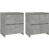 Syfax Dressoirs 2 st 70x41x75 cm bewerkt hout betongrijs