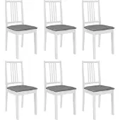 Syfax Eetkamerstoelen met kussens 6 st massief hout wit