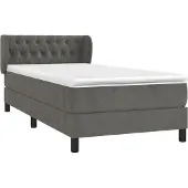 Syfax Boxspring met matras fluweel donkergrijs 90x200 cm