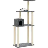 Syfax Kattenkrabpaal met sisal krabpalen 147 cm donkergrijs