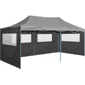 Syfax Partytent met 4 zijwanden inklapbaar 3x6 m staal antraciet
