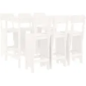 vidaXL 7-delige Barset massief grenenhout wit
