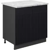 Vicco Fame-Line Wastafelkast – 80 cm, WB Marmer Zwart gestreept