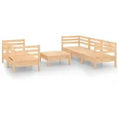 vidaXL 6-delige Loungeset massief grenenhout