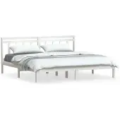vidaXL Bedframe massief grenenhout wit 160x200 cm