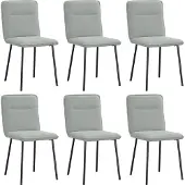 Syfax Eetkamerstoelen 6 st fluweel lichtgrijs