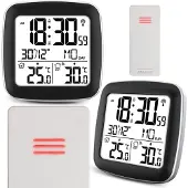 Berdsen Digitaal weerstation met display, thermometer en buitensensor, model BD-903, zilverkleurig