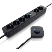 Arendo stekkerdoos, meerwegstekker, stekkerdoos, 3500W, 6-voudig