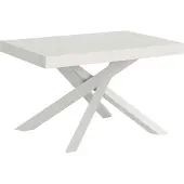Itamoby Volantis uitschuifbare eettafel, 140/244 x 90 cm, esdoornhout, wit, poten wit