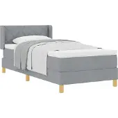 Syfax Boxspringbed met hoofdeinde Lichtgrijs 190 x 90 cm Stof