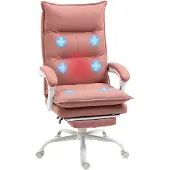 Vinsetto -Massagebureaustoel-74x66x121,5cm-Microvezel (100% polyester)-Roze