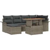 Syfax Tuin Sofa Set 7 st Grijs Poly riet