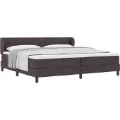 Syfax Boxspringbed met hoofdeinde Donkerbruin 200 x 200 cm Stof