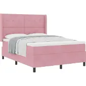 Syfax Boxspringbed met hoofdeinde Roze 140 x 200 cm Fluweel