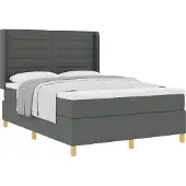 vidaXL Boxspring bed met matras Donkergrijs 160 x 200 cm Stof