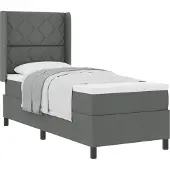 vidaXL Boxspring bed met kussen Donkergrijs 200 x 80 cm Stof