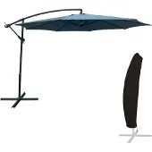Happy Garden OAHU ronde parasol 3,50m diameter blauw grijs + hoes