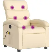 Syfax Massagestoel met crèmekleurige stof