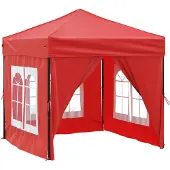 Syfax Partytent inklapbaar met zijwanden 2x2 m rood