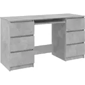 Syfax Schrijftafel 140x50x77 cm bewerkt hout betongrijs