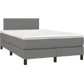 Syfax Boxspring met matras stof donkergrijs 120x190 cm