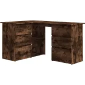 Syfax Hoekbureau 145x100x76 cm bewerkt hout gerookt eikenkleurig