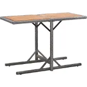 Syfax Tuintafel poly rattan en massief acaciahout antraciet