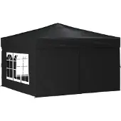 Syfax Partytent inklapbaar met zijwanden 3x3 m zwart