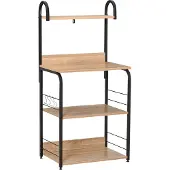 HOMCOM Keukenopbergplank - E1-klasse spaanplaat - 60x40x125cm - Natuurlijk hout