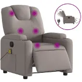 Syfax Massagestoel elektrisch verstelbaar stof taupe