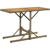 Syfax Tuintafel massief acaciahout en poly rattan beige