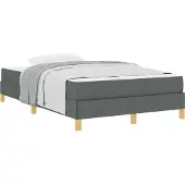 vidaXL Boxspring bed met matras Donkergrijs 120 x 190 cm Stof
