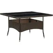 Prolenta Maison Exclusive - Tuin-eettafel, bruin, van polyrotan en glas