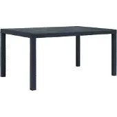 Syfax Tuintafel 150x90x72 cm rattan-look kunststof antraciet