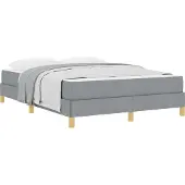 vidaXL Boxspring bed met matras Lichtgrijs 140 x 200 cm Stof