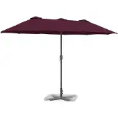 Syfax Tuinparasol Bordeaux Rood 370 x 197 x 239 cm