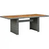 Prolenta Maison Exclusive - Tuintafel, lichtgrijs, van polyrotan en massief acaciahout