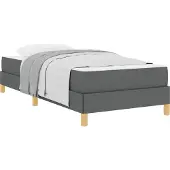 vidaXL Boxspring bed met matras Donkergrijs 90 x 190 cm Stof
