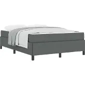 vidaXL Boxspring bed Donkergrijs 160 x 200 cm Stof