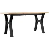 vidaXL Salontafel Y-frame 100x50x45 cm massief grenenhout en staal