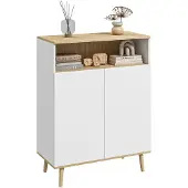 HOMCOM Dressoir - Hout - 80x38x102cm - Wit
