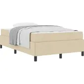 vidaXL Boxspring bed Crème 120 x 200 cm Stof