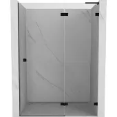 Mexen Lunar L draaidouchedeur rechts 130 , transparant, zwart - 834L-130-000-70-00-P