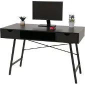 MCW Bureau -E92, kantoortafel computertafel, 3D-structuur 120x60xcm ~ zwart