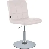 CLP Ricky Eetkamerstoel - Draaibaar & in Hoogte Verstelbaar - Chroom Onderstel - Modern Design - Kunstleer/wit