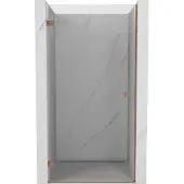 Mexen Lunar-B draaideur douche links 75 , transparant, geborsteld koper - 832-075-000-65-00-L
