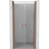Mexen Mist douchedeur scharnierend 95 , transparant, geborsteld koper - 8A7-095-000-65-00