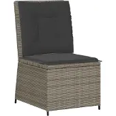 vidaXL - Tuin - Sofa - met - kussen - Grijs - poly - rattan