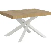 Itamoby Volantis uitschuiftafel 130/234x90 cm, naturel eikenhout, witte poten